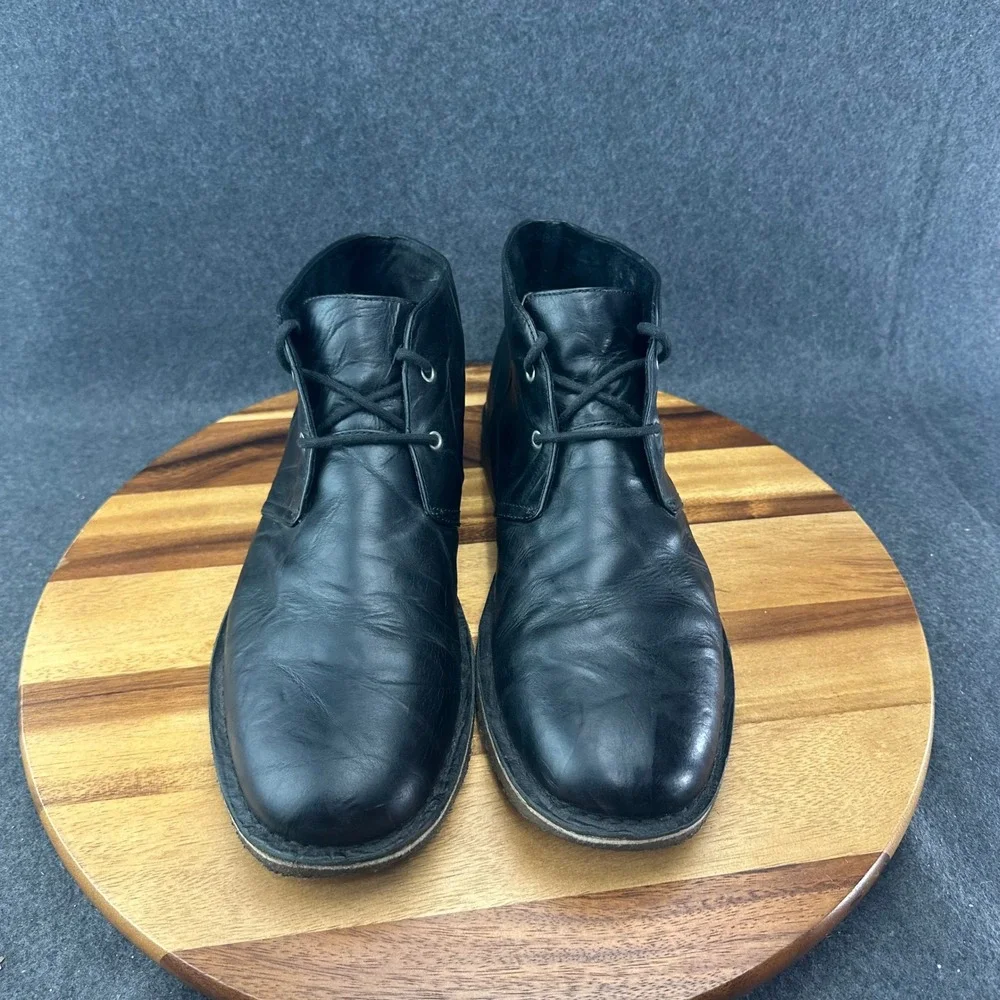 UGG Leighton Black Leather Chukka Boots Mens 13 S/N 3275 Ankle Desert Boots